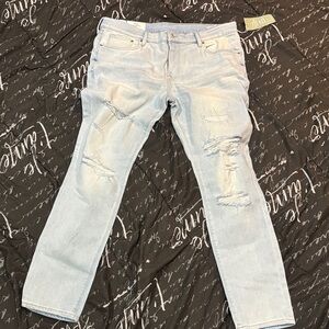 Men's Light Blue Ripped Slim Jeans(w/tag)